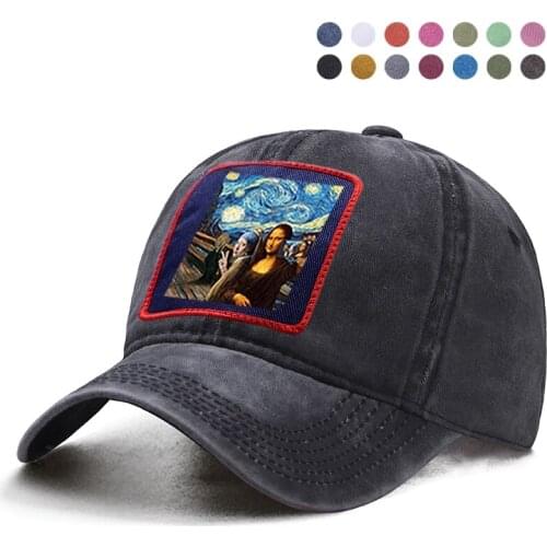 Mona Lisa Het Meisje Met De Parel The Starry Night Da Vinci Van Gogh Baseball Cap Dad Trucker Solid Hat Woman Bone Ponytail Caps