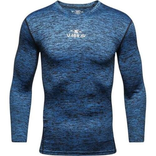 Men Gym Fitness Skinny T shirt Casual Quick Dry Long Sleeves T-shirt Male Trainers Running Sports Tops Clothes Spring Autumn
