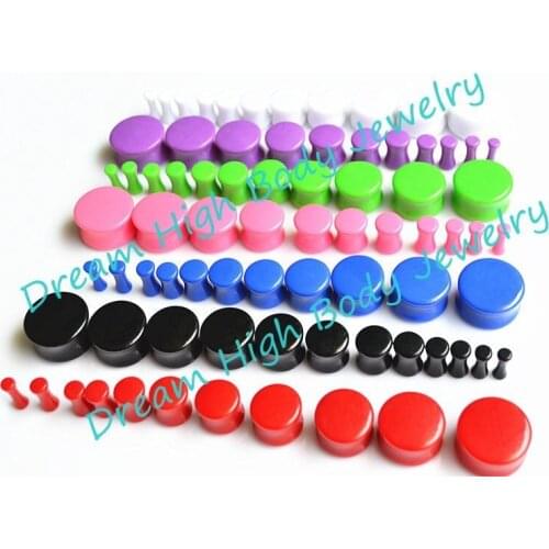 Neon Acrylic Ear Plugs Flesh Tunnel Body Piercing Jewelry Hot Sale White Black 3mm to 20mm Blue Pink Red Ear EXPANDER