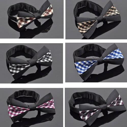 NEW Arrival Mans Classic Plaid Bowtie Fashion Neckwear Adjustable Mens Bow Tie Polyester for wedding Free Shipping