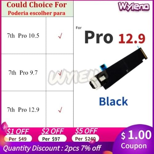 Novaphopat For iPad 7 Pro 10.5 9.7 12.9 USB Dock Charging Port Charger Plug Flex Cable Connect Board + Tracking