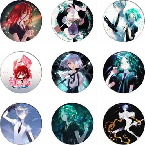 New Anime Houseki no Kuni Diamond Cosplay Badge Phosphophyllite Brooch Cinnabar Pins Collection Badges for Backpacks