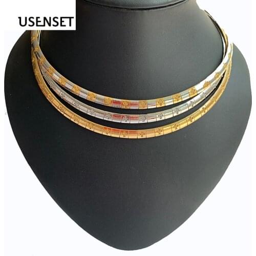 Cross Collar Necklace For Women Stainless Steel Chain Choker Girls Jewelry Gold Color Torques Snake Chain 6-8MM USENSET