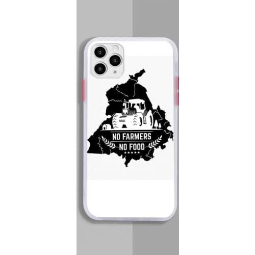 No Farmers No Food Phone Case White Transparent Matte For IPhone 7 8 11 12 S Mini Pro X XS XR MAX Plus Cover Shell