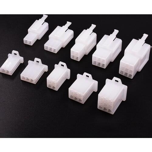 2.8 mm Wire connector male and female cable terminal plug kit motorcycle electric car 10 sets/batch 2/3/4/6/9 pin car 2.8