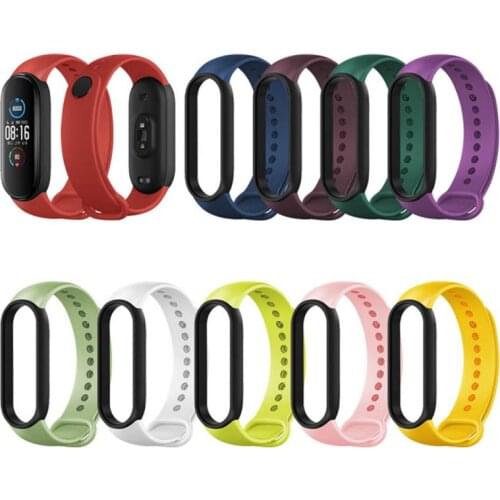 Strap For Xiaomi Mi Band 5 Replacement Silicone Wristband TPU Solid Color Bracelet Wrist Band For Miband 5 Dual Color Dropship