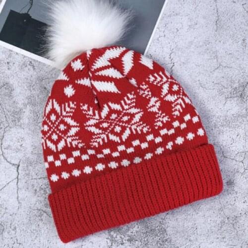 2020 Winter Christmas Series Snowflake Elk Knitted Hat Womens Woolen Woolen Hat