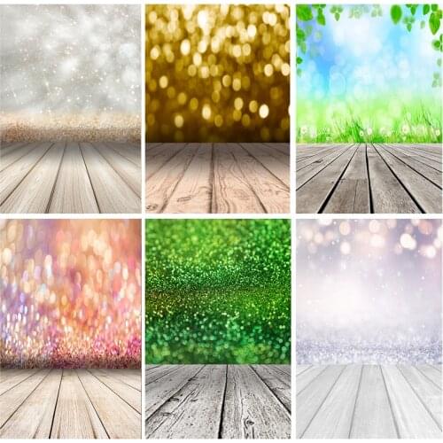 SHENGYONGBAO Light Spot Bokeh Glitter Wooden Floor Portrait Photography Backdrops Props Photo Studio Backgrounds 21222 LX-02