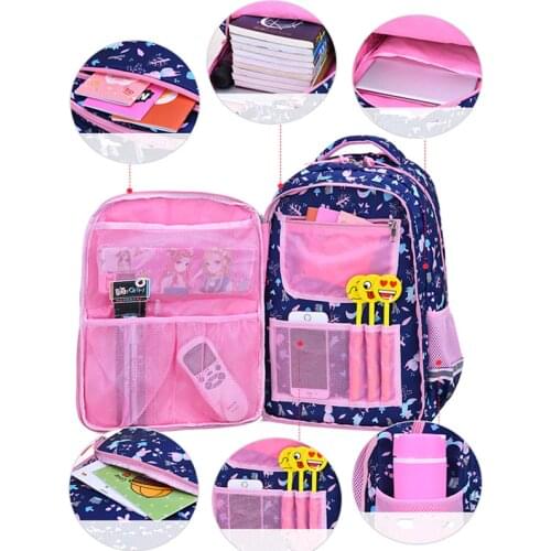 Crossten suitable for grades 1-6 Flower cartoon printing school bags girls children orthopedics school backpack mochila infantil