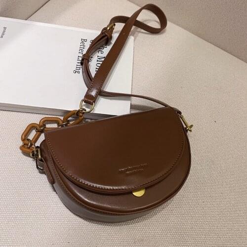 2021 New Trendy Fashion Retro Single Shoulder Messenger Bag High Quality Ladies Casual Atmosphere PU Soft Leather Saddle Bag