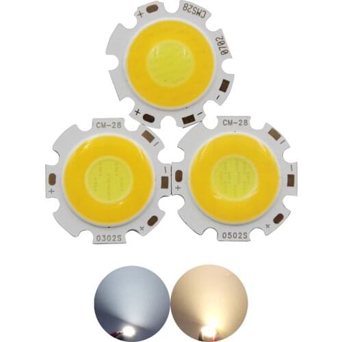 Double color 3000-6500K dimmable 28mm Round LED COB chip Light Source Module 3W 5W 7W COB led bulb lamp for led spotlight bulb