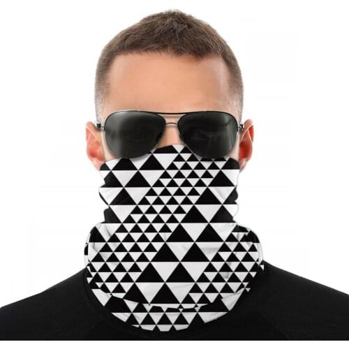 Black Triangles Magic Scarf Half Face Mask Men Women Halloween Tube Mask Tubular Bandanas Dustproof Headband Outdoor Hiking