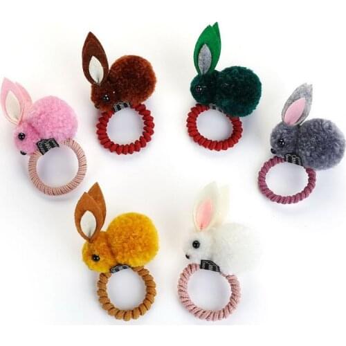 200pcs Korean 3D Hair Clip For kids Cute Rabbit Girls Popular Hair Rope Hair Accessories