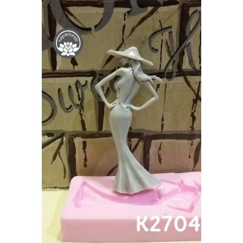 The woman with hat silicone mold