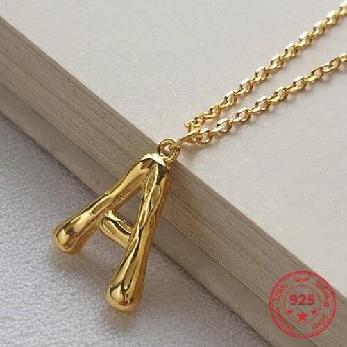 Silver 925 Jewelry Necklace For Women Fashion Creative Design Letter A Pendant Necklaces Womens Exclusive Jewelry