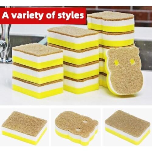 1PC Household Dishwashing Brushes Double Sided Cleaning Tools Kitchen Clean Sponge Thick Scouring Pad Pan Pot Dish Wipe Sponge