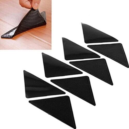 1 Pcs Anti Skid Rug Carpet Mat Non Slip Grip Small Corners Triangular Pad Washable Removable Strong Adhesive