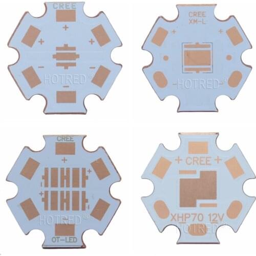 10PCS 20mm Copper PCB Cree XPG2 XPE XPE2 XML2 XHP50 XHP70 MKR 4PCS 3535 6V12V LED XPE XTE 6V/12V led Heatsink 16mm Copper Board