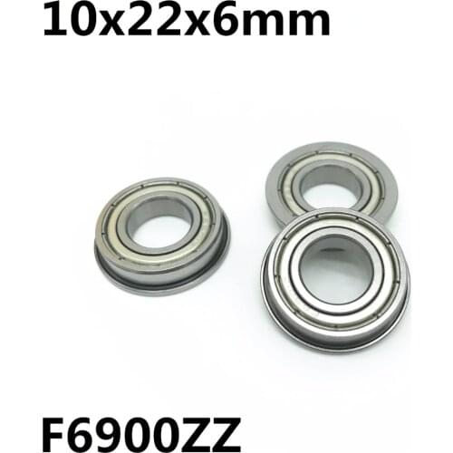 10Pcs F6900ZZ 10x22x6 mm Flange Bearings Deep Groove Ball Bearing High Quality F6900