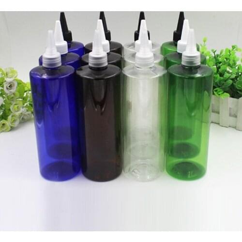 2/10pcs 500ml Plastic Empty Transparent PET Bottle with Sharp Cover Colorful 500cc Cosmetic Toner Liquid Refillable Container