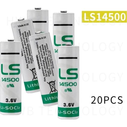 20PCS SAFT LS14500 ER14505 AA 3.6V 2450mAh lithium battery for facility equipment spare generic lithium battery