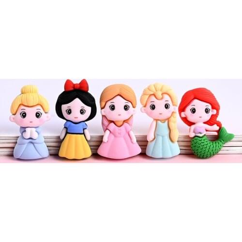 20Pcs Cute Cartoon Princess Mermaid Flat back Resin Cabochon Embellishments for Scrapbooking Craft DIY Decoration Accessories