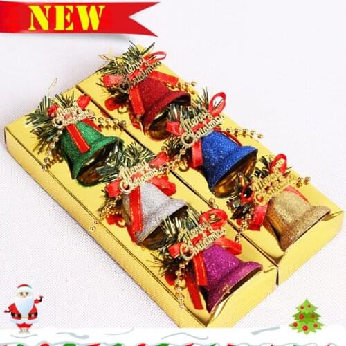 2021 New Christmas Bell Christmas Decoration Color Dusted Plastic Bell Christmas Tree Christmas Bells accessories