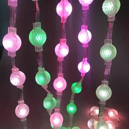 40pcs/string 20mm DC5V WS2811 LED addressable rgb full color pixel light;IP68; 2LEDs/0.48W(double sided)