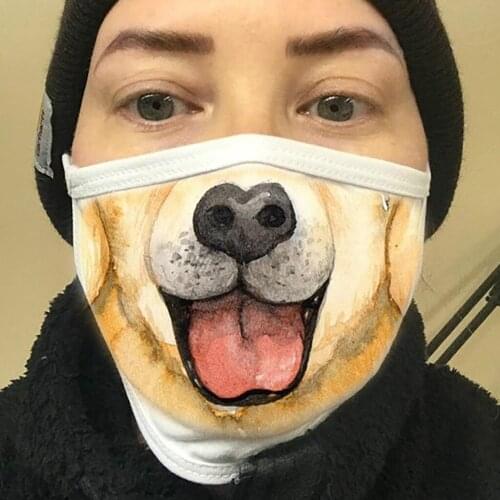 6pcs Adult Animal Half Face Print Face Maks Anti-dust Face Maskswashable And Reusable Маски Scarf Mascarillas Halloween Cosplay