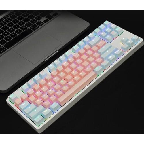 87 Key PBT Double Color Backlight Mechanical Keyboard Keycap Universal Column For Ikbc Cherry MX Mechanical Keyboard