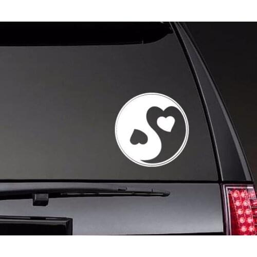 Yin And Yang Dolphins And Waves Car Body Stickers Car Window Vinyl Stickers Art Car Decor Waterproof Unique ZP0345