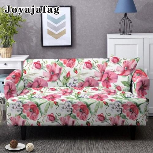 Elegant Flowers 1/2/3/4 Seater Elastic Sofa Cover For Living Room Full-cover Stretch Corner Couch Covers Universal Slipcovers