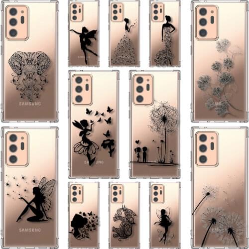 Airbag Phone Case for Samsung Galaxy S20 FE S10 S8 S9 Plus S10e Note 10 Lite 9 20 Ultra Clear Funda Cover Elephant Girl