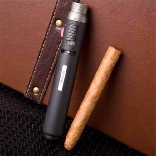 Honest Creative Double Flame Lighter Torch Cigarette Tool Jet Switchable Blue Flame/Open Flame Cigarette Accessory