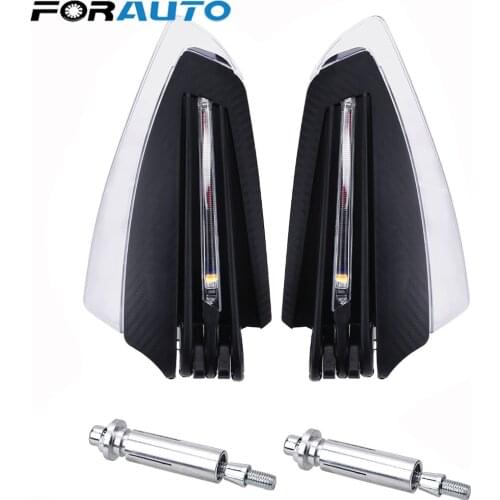 FORAUTO 1 Pair 22mm (7/8") Universal Motorcycle LED Hand Guard Shield Windproof Motorcycle Hand Guards with Turn Signal Light