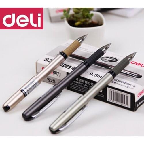 DELI Gel Pen 6 Pcs S25 Office Business Signature Pen 0.5mm Student Exam Special Black Carbon Water Pen Writing Painting Tools