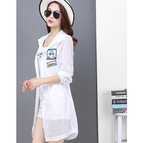 Harajuku Sun Protection Coat Long Sleeve Transparent Jacket Slim Female Jacket Women Thin Plus Size XXXL Feminine Hooded Coat