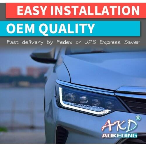 2 PCS Car Goods For Toyota Camry 2015-2017 Head lamp LED Headlight LED Dual Projector