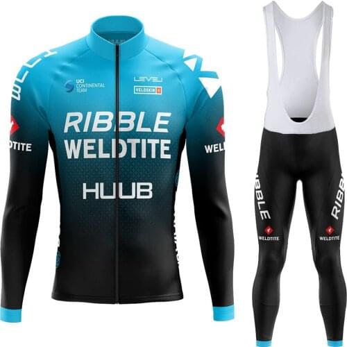 2022 HUUB Cycling Jersey Set Ribble Weldtite Cycling Clothing Autumn Men Road Bike Shirt Suit Bicycle Tights MTB Maillot Culotte