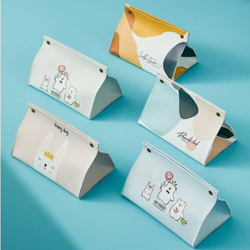PU Leather Tissue Box Car Toilet Home Living Room Decoration Bedroom Kitchen Desktop Storage Box Office Accessories Container