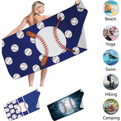 OLIVE HOME Microfiber Fleece Beach Towel Football Print Quick Dry Portable Beach Mat For Yoga Swimming Picnic Eye-catching Towel