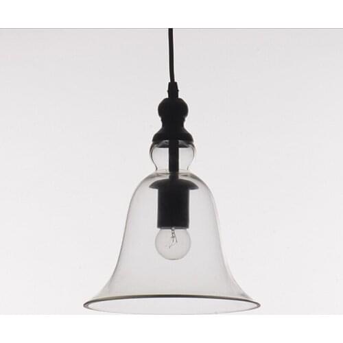Loft Retro Bell Glass Pendant Light led simple rustic style kitchen dining room pendant lamp