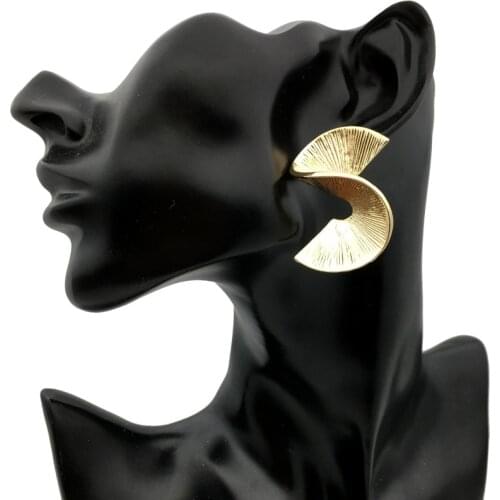 Trendy Big Spiral Alloy Statement Stud Earrings Punk Jewelry Women Vintage Earrings Golden & Silver Color UKMOC