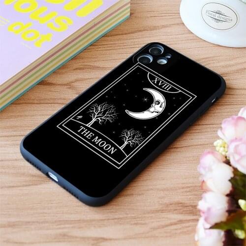 For iPhone The Moon Tarot Print Soft Matt Apple iPhone Case 6 7 8 11 12 Plus Pro X XR XS MAX SE