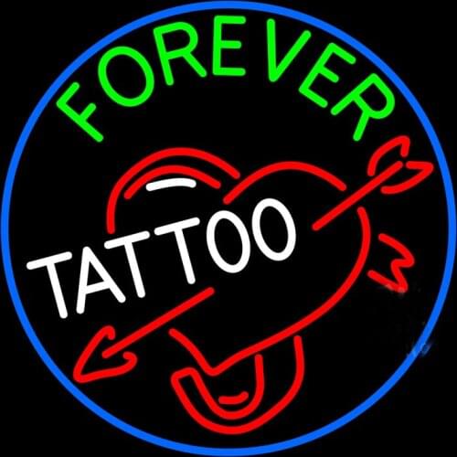 Neon Sign Forever Tattoo Arrow Floor light Neon Wall Sign Heart Lamp Enseigne Lumineuse Decorate Home Handmade Real glass TUBE