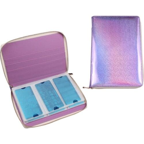 Organizer 72 Slots Laser Stamping Holo Nail Plate Holder Case Rectangular Manicure Nail Art Plate Square Round