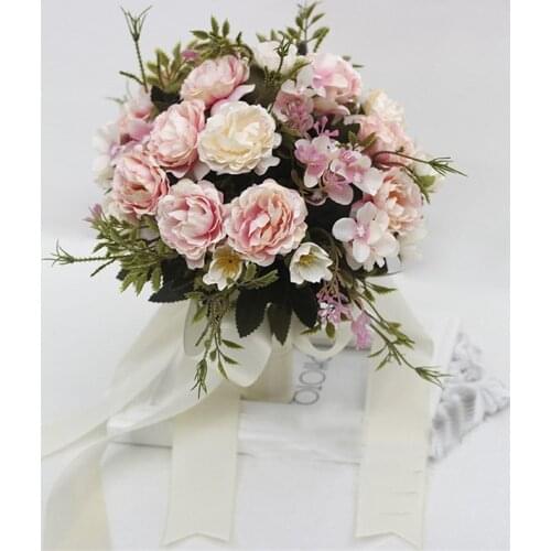 10 Head peony Artificial Silk Flower Fake Flowers Bouquet household table wedding supplies DIY Flower Arrangement