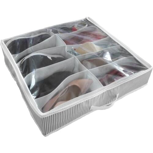 10 Pairs Transparent Shoes Box Drawer Home Organizer for Shoe Storage Foldable Box Under Bed Storage