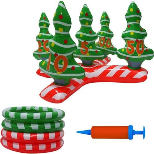 Christmas Ring Toss Game Inflatable Santa Claus Christmas Tree Toss Game Christmas Party Favors Family Christmas Party Game