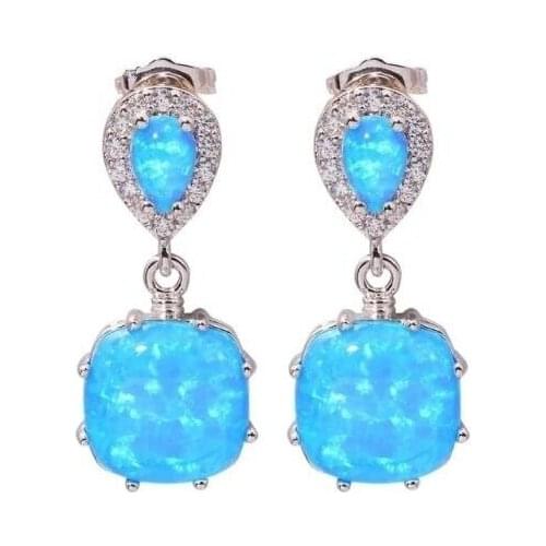 Wholesale copper plating sterling silver artificial OPAL Moonlight Opal Earrings Gift boucle d'oreille femmes nightmare earirng